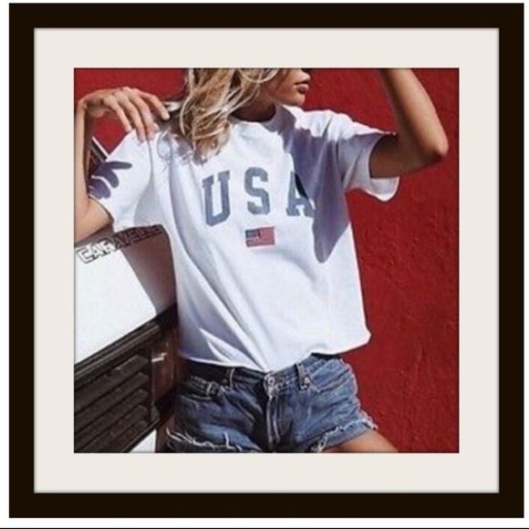 Brandy Melville Tops - John Galt USA ALEENA  Pacsun Flag top